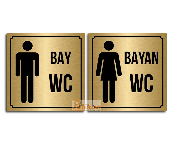 Alternative view of Wc Yazısı Bay Ve Bayan Metal Yapışkanlı