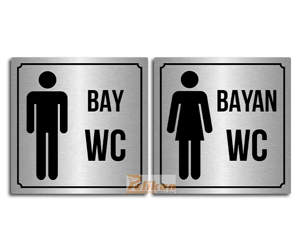 Wc Yazısı Bay Ve Bayan Metal Yapışkanlı