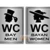 Bay Bayan Wc İşareti Metal Yapışkanlı