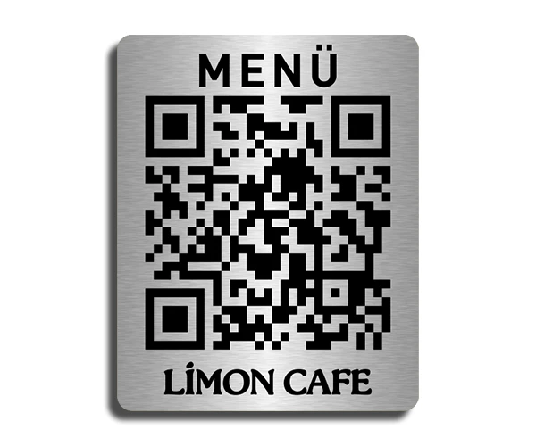 Qr Cafe İsim Baskılı Metal Menü 1 Qr Cafe İsim Baskılı Metal Menü