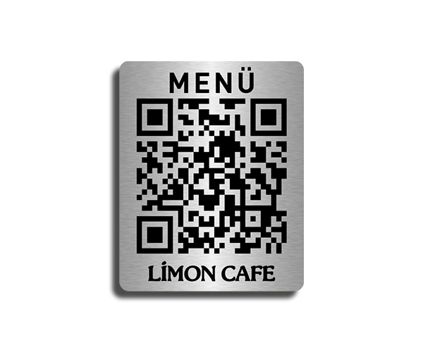 Alternative view of Qr Cafe İsim Baskılı Metal Menü