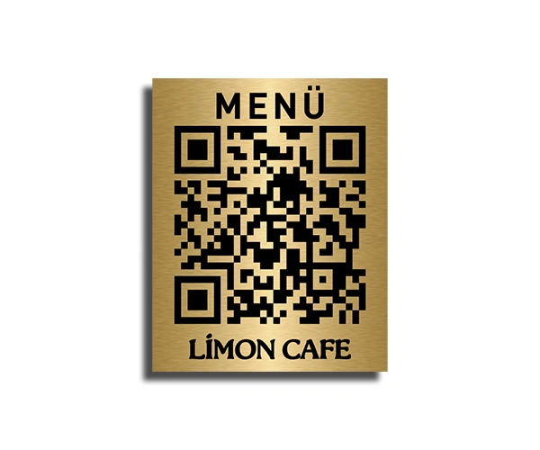 Qr Cafe İsim Baskılı Metal Menü