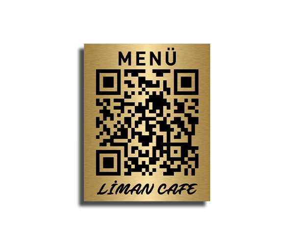 Qr Cafe İsim Baskılı Metal Menü