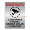 Dikkat Kamera Ve Ses Kaydı Levhası