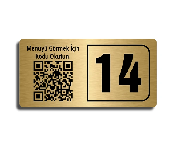 Alternative view of QR Kod Menü, Metal Masa Numaralı