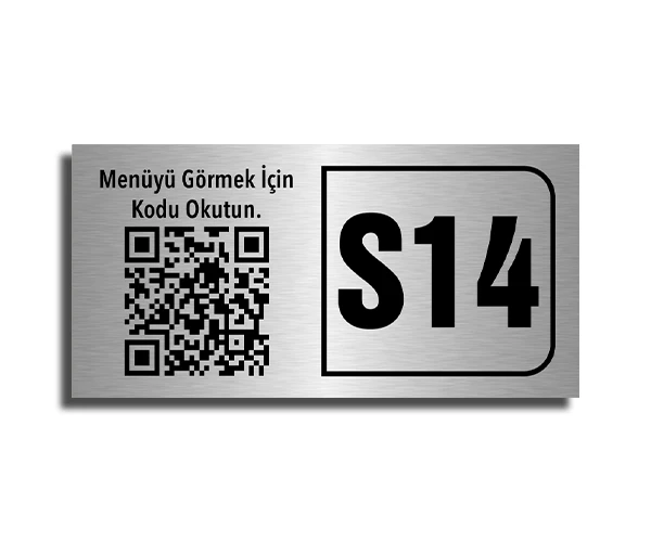 QR Kod Menü, Metal Masa Numaralı
