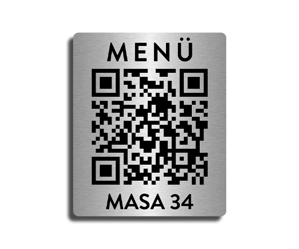 Qr Menü Numaralı, Metal Arkası Yapışkanlı